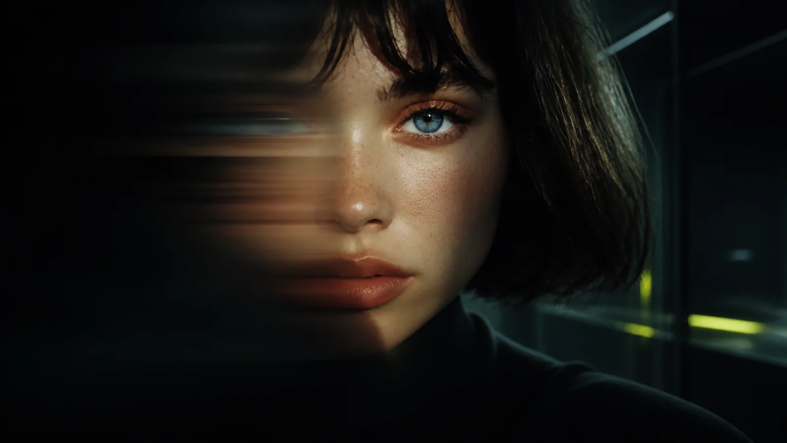 Creative director working inside a dark cinematic DezignFlo design studio